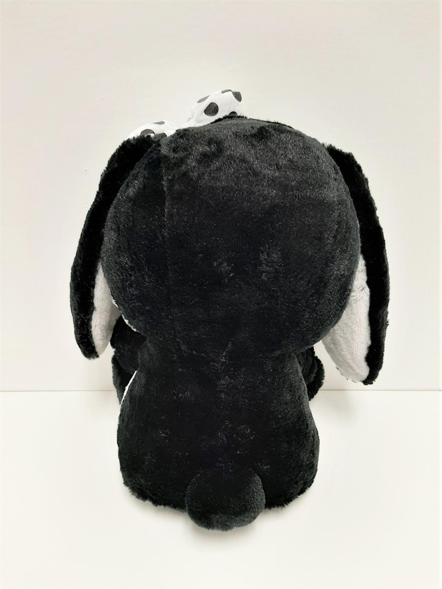 Amuse: Black Bunny White Polka-Dot Bow 16" Plush