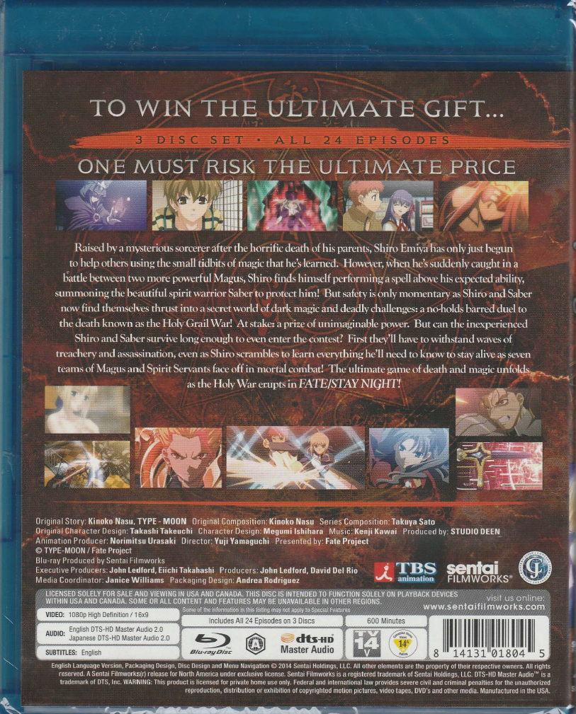 Fate/Stay Night Complete Collection Blu-ray