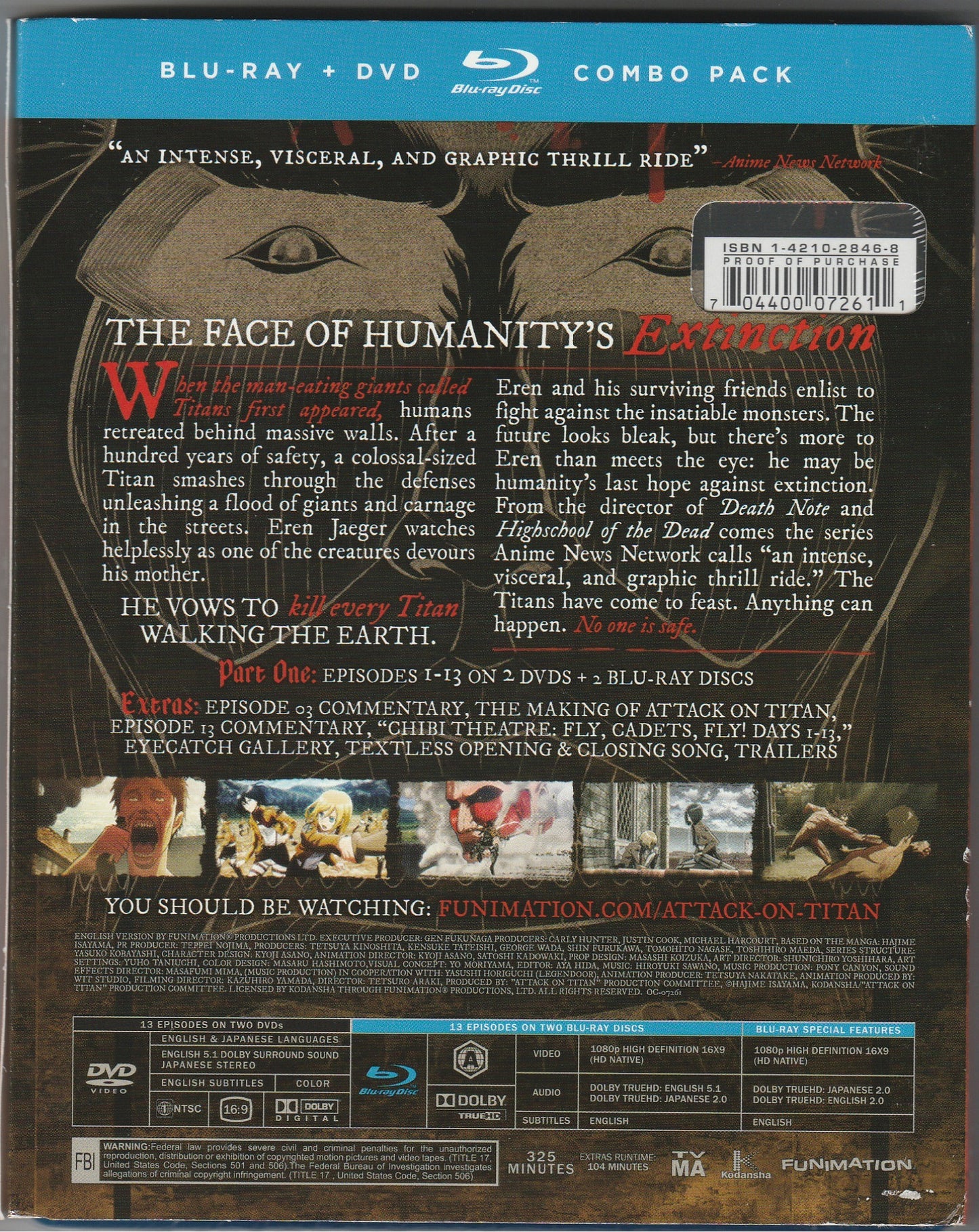 Attack on Titan Part 1 Blu-ray/DVD Combo Pack