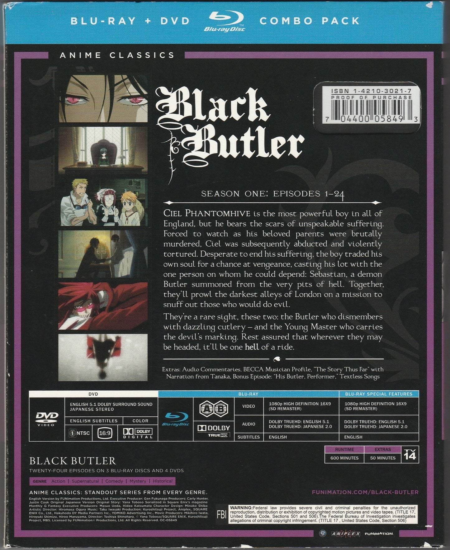 Black Butler Complete First Season Blu-ray/DVD Combo Pack