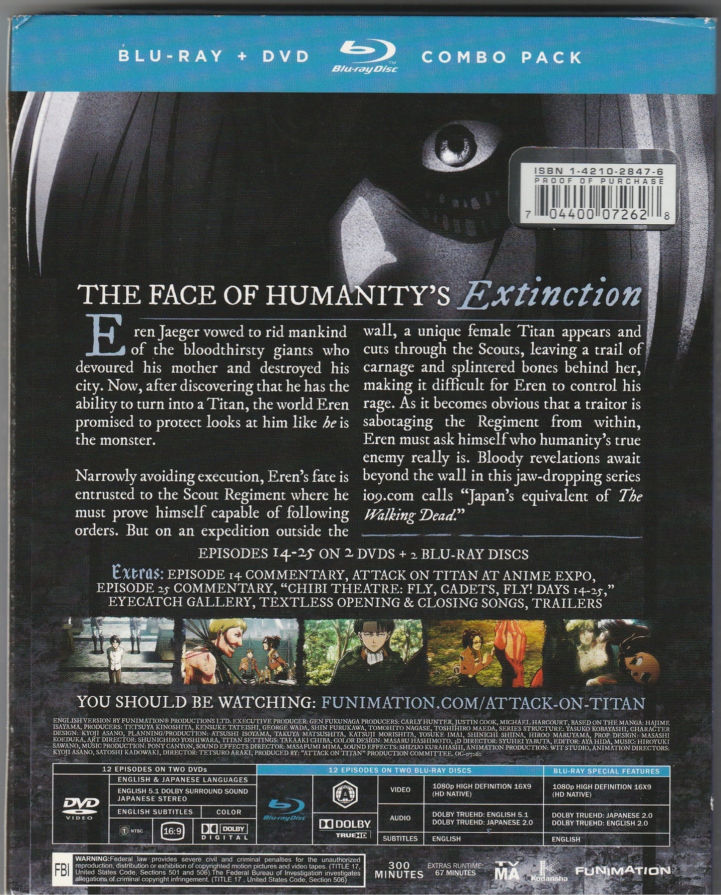 Attack on Titan Part 2 Blu-ray/DVD Combo Pack