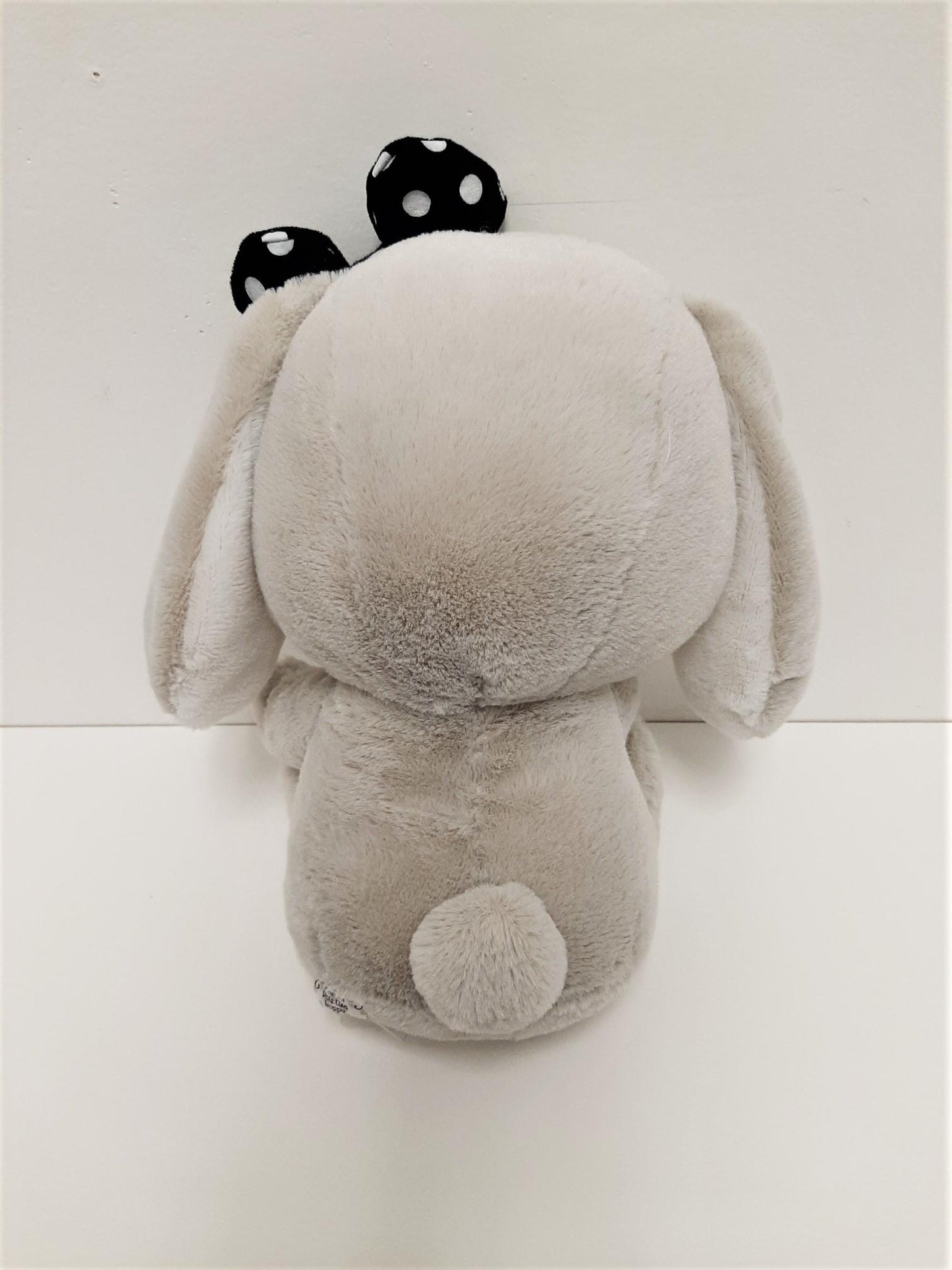 Amuse: Grey Bunny Black Polka-Dot Bow 10" Plush
