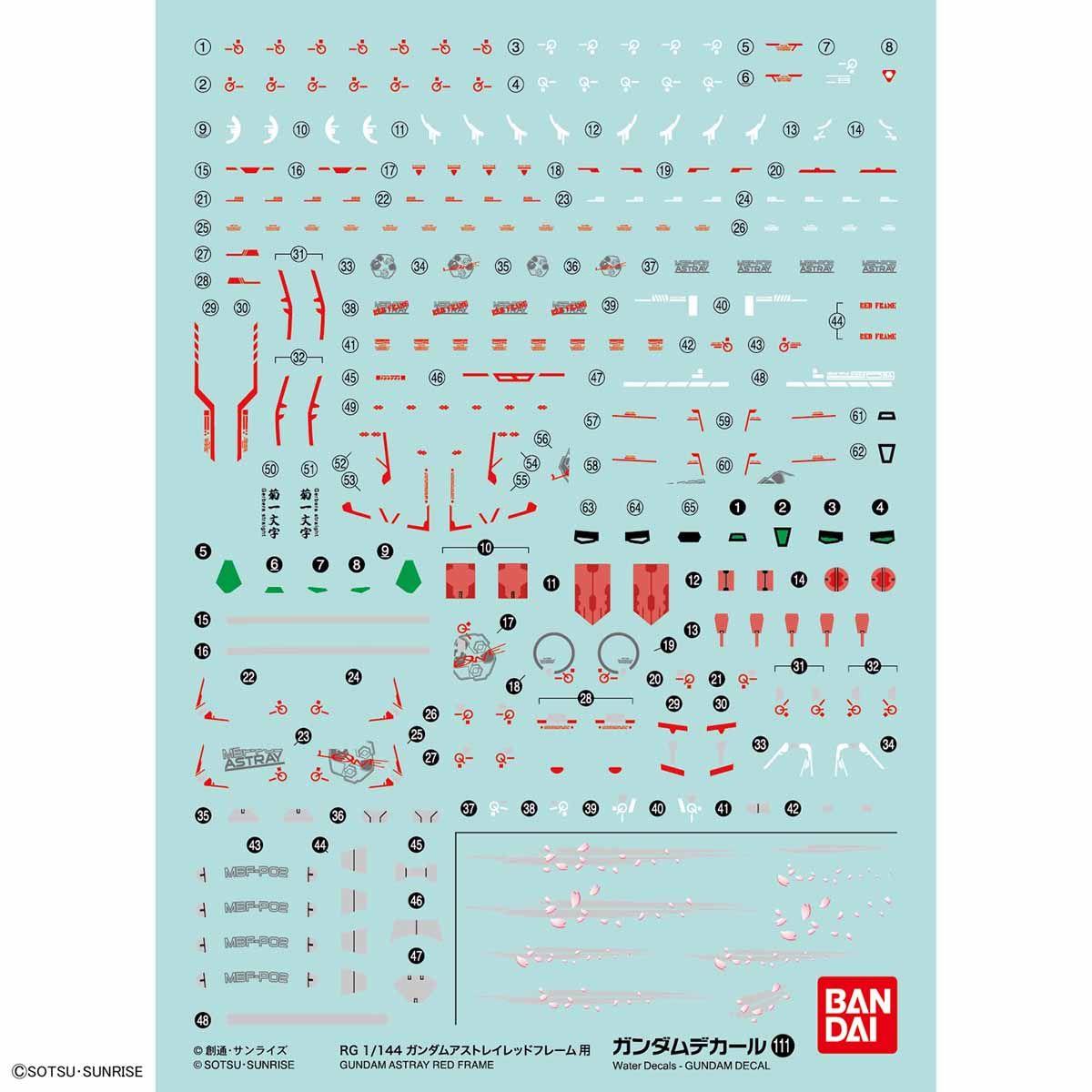 Gundam: No. 111 RG Gundam Astray Red Frame Decal