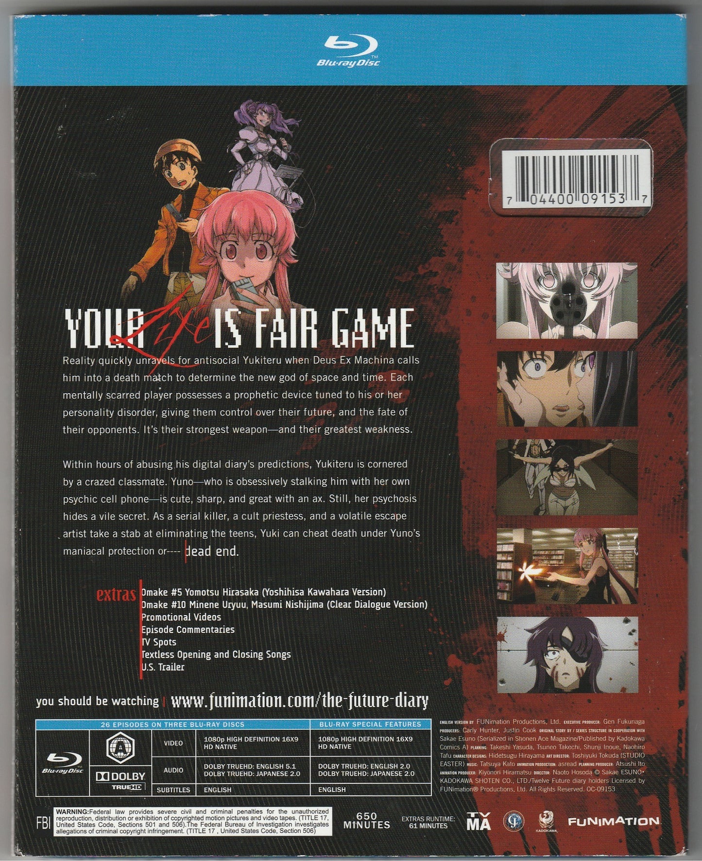 Future Diary Complete Series Blu-ray Disc