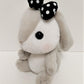 Amuse: Grey Bunny Black Polka-Dot Bow 10" Plush