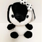 Amuse: Black and White Bunny with Polka Dot Bow 10" Plush