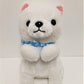 Amuse: White Puppy Blue Scarf 16.5" Plush