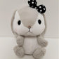 Amuse: Grey Bunny Black Polka-Dot Bow 10" Plush