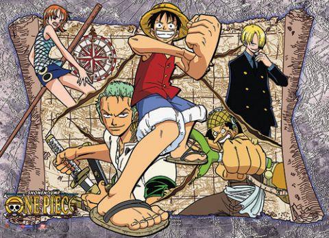 One Piece: Group Map Fabric Poster